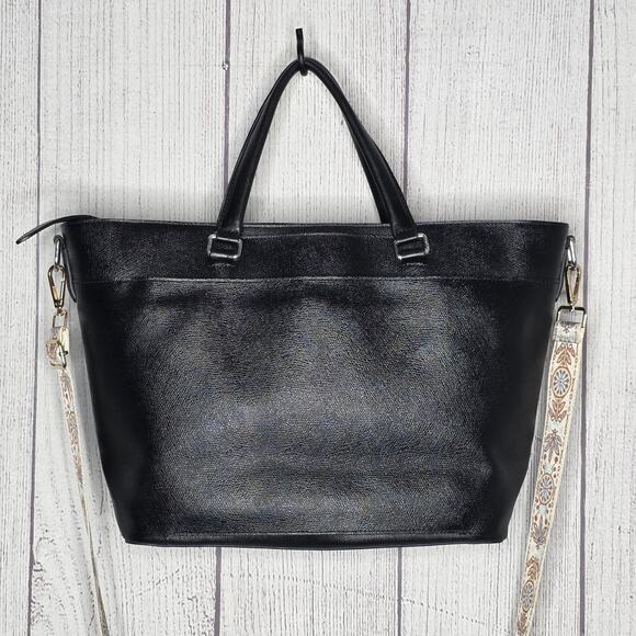 Tumi Sinclair Camila Leather Laptop Tote Black Work Travel Bag - Picture 2 of 7